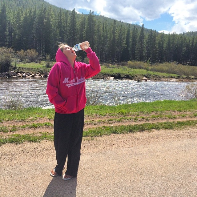 We drank water we collected from a stream - and survived.