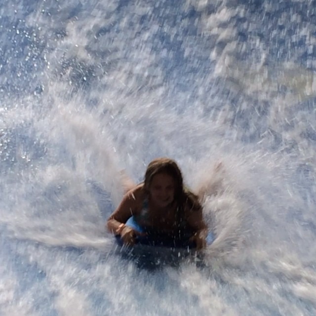 #kalahari #waterpark #thedells Sara takes on the surf too!