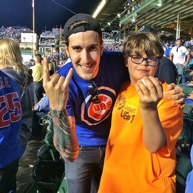 Foul Ball!!! (This nice cubs fan caught a foul ball and gave it to Edan.)