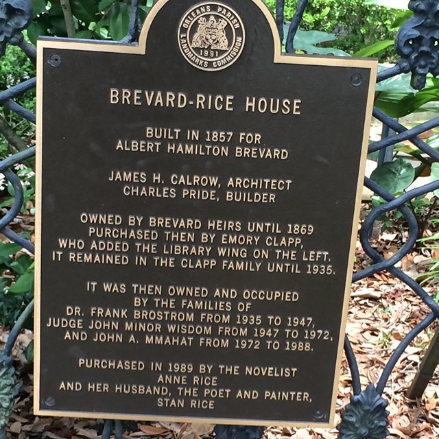 Anne Rice's house that she sold just before Katrina.