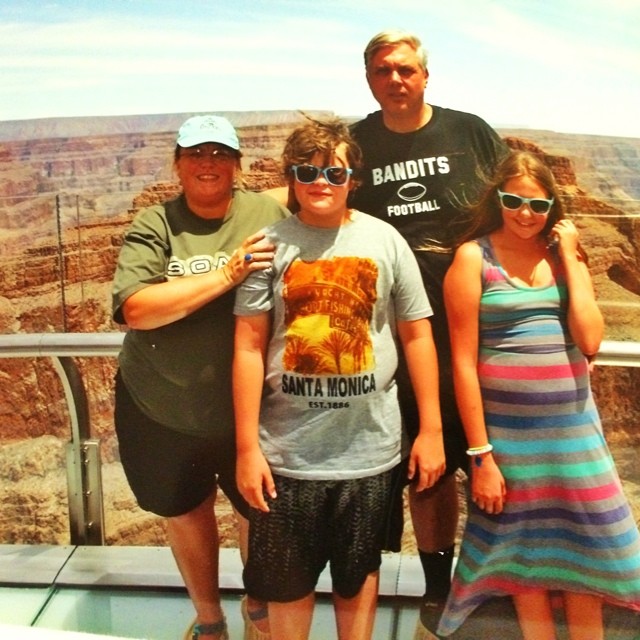 Family Photo on the Grand Canyon Skywalk.