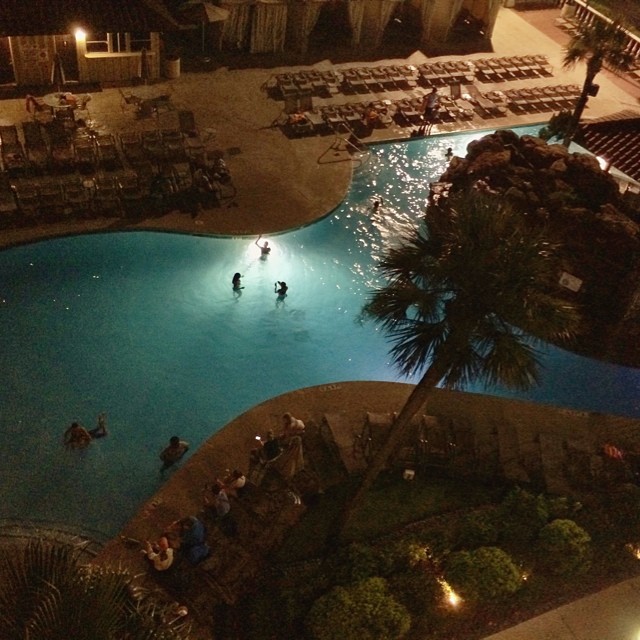 Weather cooperates for some night time swimming. #galveston