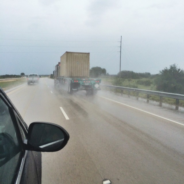 In almost 30 days we have seen no rain. San Antonio to Galveston is the first major rain we have seem and it was during the drive. We have yet to have a rain out in any city we have visited. #sanantonio #galveston