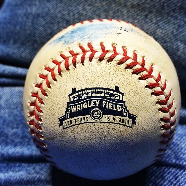 #baseball has 100th Anniversary of #wrigley Field on it. #chicago #cubs