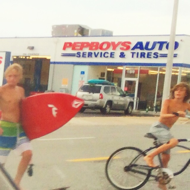 Surf kids cross highway. #jax #jaxbeach #jacksonville #florida