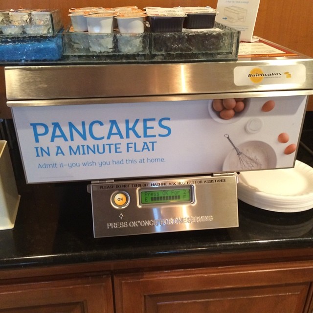 In all our travels it took Wilkesboro, NC (our own backyard) to finally beat the infamous Breakfast Waffle Iron. Meet the Instant Pancake Machine.