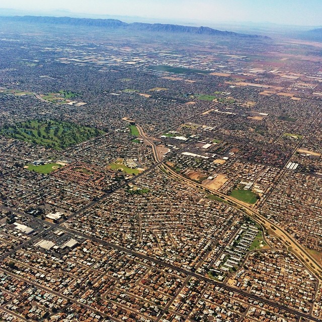 #phx #pheonix from the airplane approaching runway. Changing planes for #kauai #hawaii