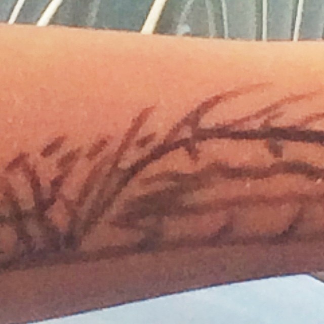 Edan's wave tattoo at luau.