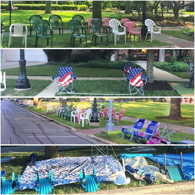 4th of July Seating Reservation (apparently the folks in Evanston take their parades very seriously and stake their seating days ahead)