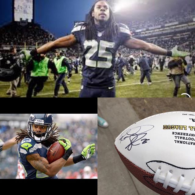 #richardsherman #nflprobowl signed football for @sara.singer and Edan.