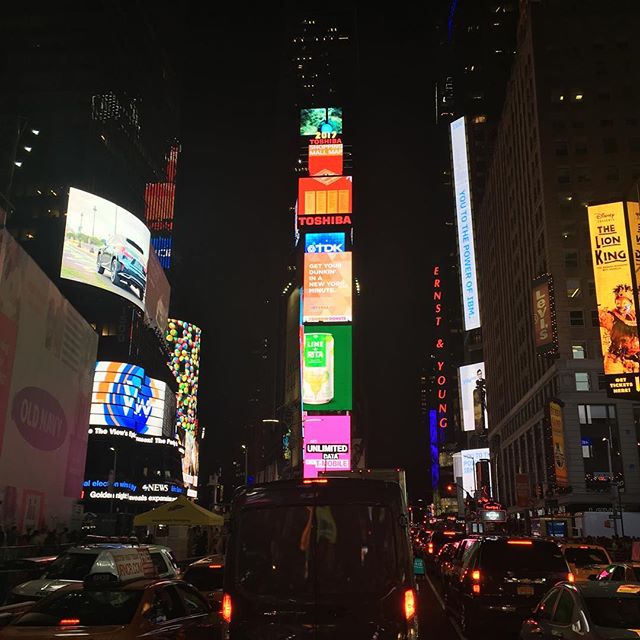 Times Square at night.