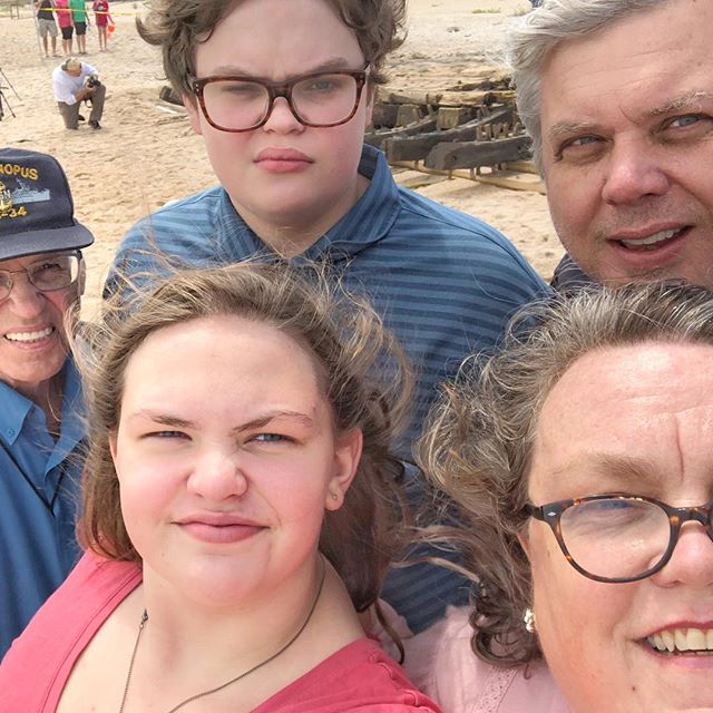 Family Selfie at the Wreckage (note the teenage enthusiasts)